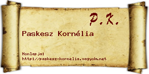 Paskesz Kornélia névjegykártya